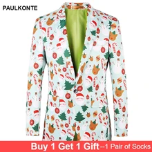 PAULKONTE 2019 Fashion Christmas Cartoon Print Man's Jacket For Men Suit Top High Quality Party Wedding Mostly Male Blazer PAULKONTE 2019 Fashion Christmas Cartoon Print Man's Jacket For Men Suit Top High Quality Party Wedding Mostly Male Blazer