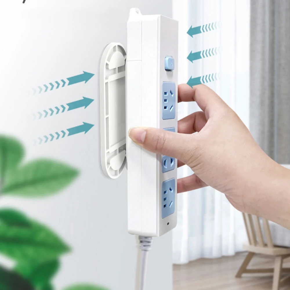 Полезные Бесшовные наклейки держатель настенный фиксатор power Strip держатели для хранения розеток настенные держатели разъем зарядный держатель для полки стойки