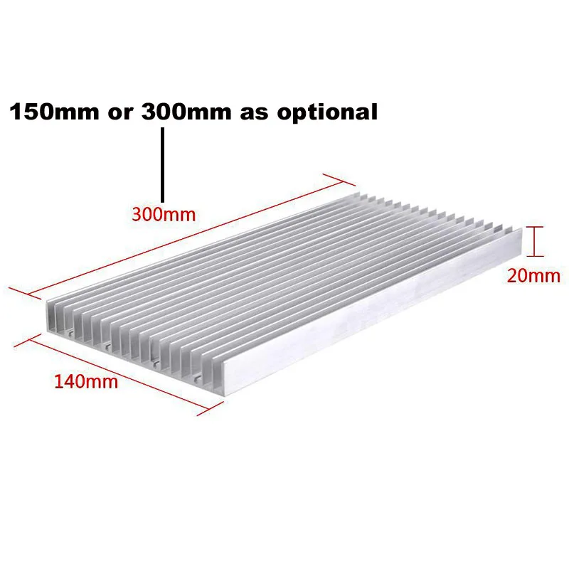 LED 조명용 알루미늄 방열판 방열판, 라디에이터 쿨러 핀, 고출력 증폭기 IC 칩용, 8x3W, 20x1W, 140x20x30, 150mm