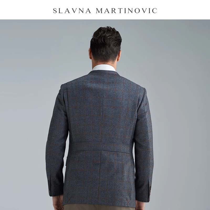 Slavna Martinovic, осень и зима, новинка, Ретро стиль, клетчатое пальто, высокое качество, джентльмен, модный стиль, куртка из чистой шерсти, Мужское пальто