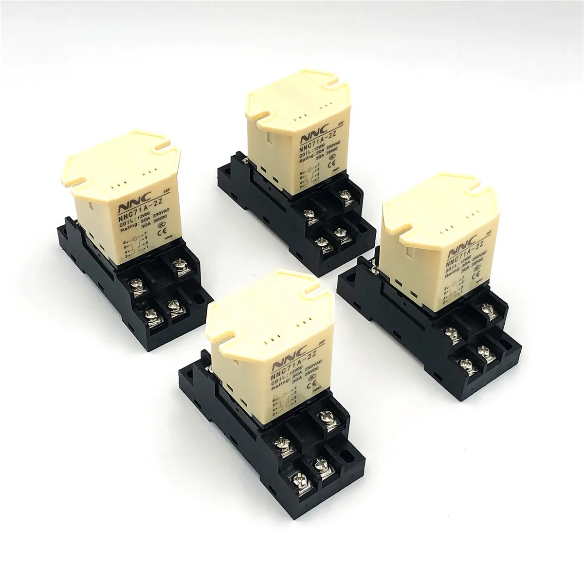 

4sets JQX-30F-2Z 30A HHC71A High Power Relay 12VDC 24VDC 110VAC 220VAC Electromagnetic Relays JQX-30F 2Z 8Pin DPDT w Socket Base