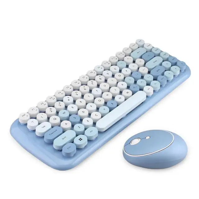 Kawaii Wireless Keyboard, Mouse, Number Pad And Free Mouse Pad 4