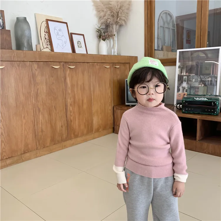 Зима 2019 г. Новая цветная шерстяная блуза для мальчиков и девочек детская нижняя