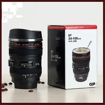 

NEW 24-105MM Stainless Steel Lens THERMOS Camera Travel Coffee Tea Cup Mug Lens Creative Cup