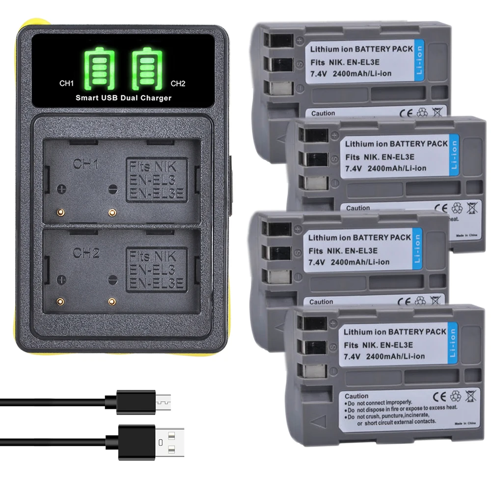 Nikon D30 Nikon D70 Battery And Charger USB EN-EL3e Battery