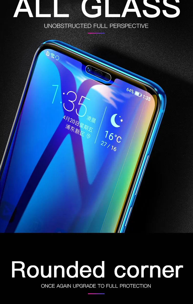 35D полное покрытие из закаленного стекла для huawei P20 Lite P20 Pro Nova3 3i 3e Honor 8X10 9 Lite Защитная пленка для экрана