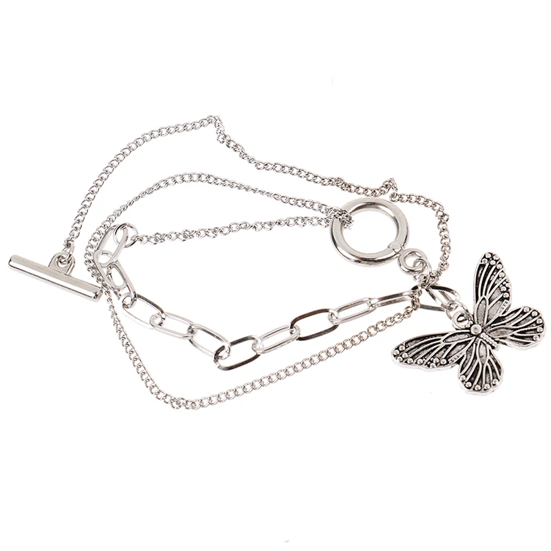 Gothic Butterfly Pendant Necklace for Women Choker Aesthetic Grunge Chain accessories Indie Collar 