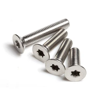 

M6 8mm-50mm Length Torx Screw Countersunk Head T&TX Plum 304 Stainless Steel Six-Lobe Bolts White