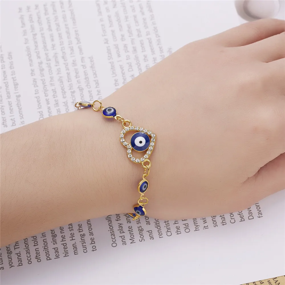 Trendy A/C/M/Z Letters Blue Evil Eye Bracelet For Women Shiny Lucky Turkish  Styles Rhinestone Bracelets Female Fashion Jewelry - AliExpress