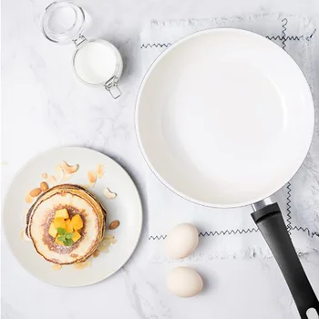 

20cm Ceramic Non Stick Coating Pan Flat Bottom Frying Pan Cooking Pot Skillet for Gas Cooker Stoves Oven Cooking Tool Easy Clean