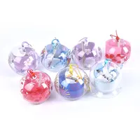 1pcs Romantic Crafts Japanese Cherry Blossom Glass Wind Chimes Bells Home Garden Office Ornament Indoor Window Hanging Decor 1