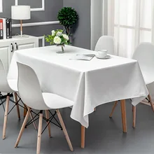 Mantel blanco mezclado de algodón y lino para el hogar, Nano revestimiento impermeable y a prueba de aceite, estera de mesa Rectangular de Color sólido que combina con todo