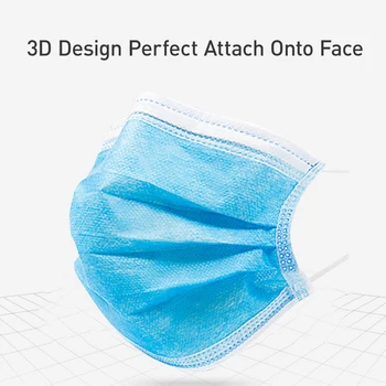 

60PCS Disposable Masks Breathable Dust-proof Face Mouth Protection Mask Non-woven Anti-Droplets Mask Suitable for Outdoor Crowds