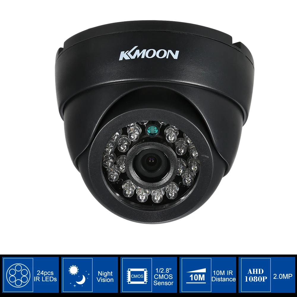 

KKmoon 1080P AHD Dome CCTV Analog Camera 3.6mm Lens 1/2.8 CMOS 2.0MP IR-CUT 24pcs IR LEDS Night Vision