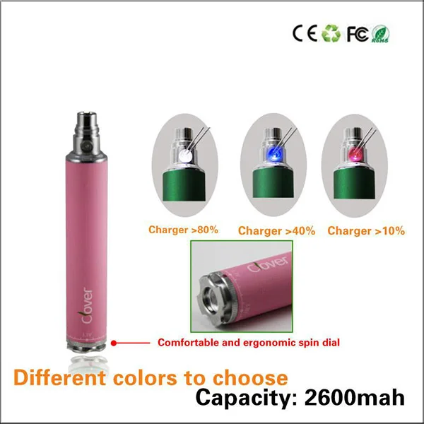 Yunkang Clover Overlord Twist батарея 3,2 v-3,8 v батарея с переменным напряжением 2600mAh батарея для электронной сигареты для атомайзеров с резьбой 510