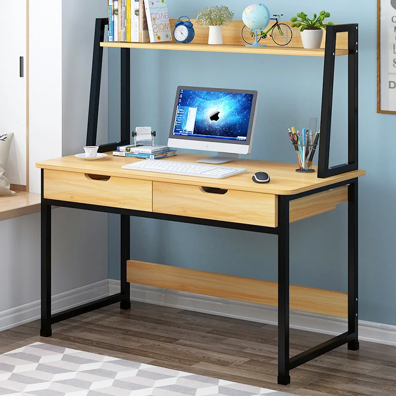 

Desktop Computer Desk Simplicity Desk Bookshelf Combination Household Multi-functional Writing Desk Office Desk Metal Rack