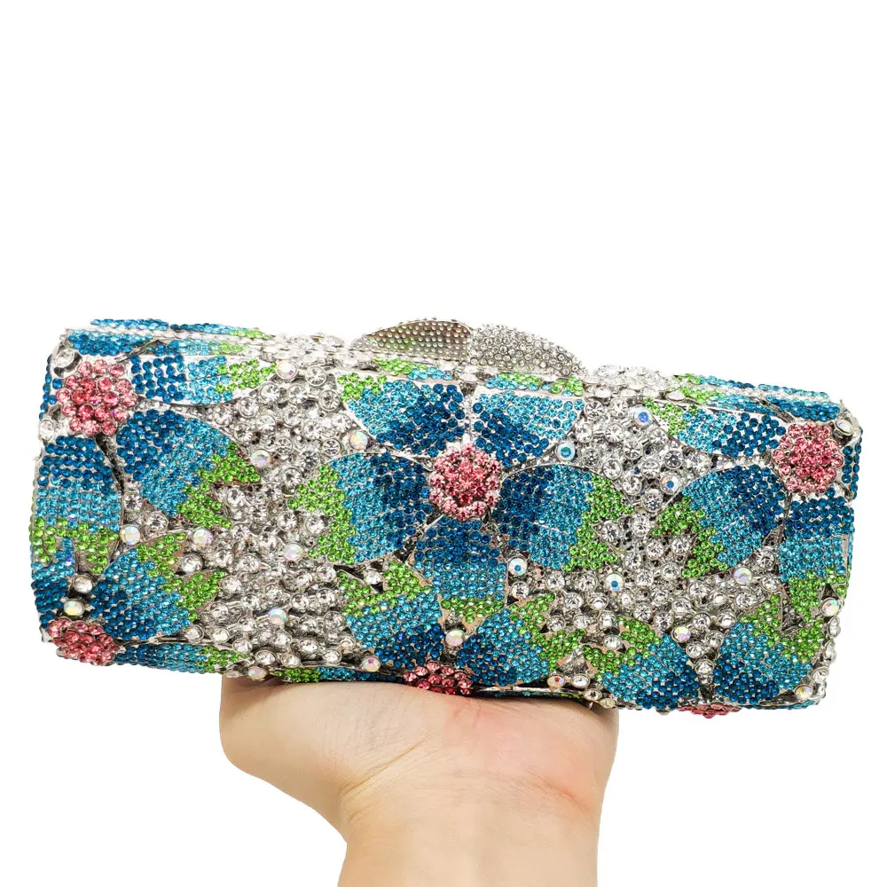 Женский ажурный клатч Boutique De FGG вечерние сумочки и кошельки с кристаллами цветами