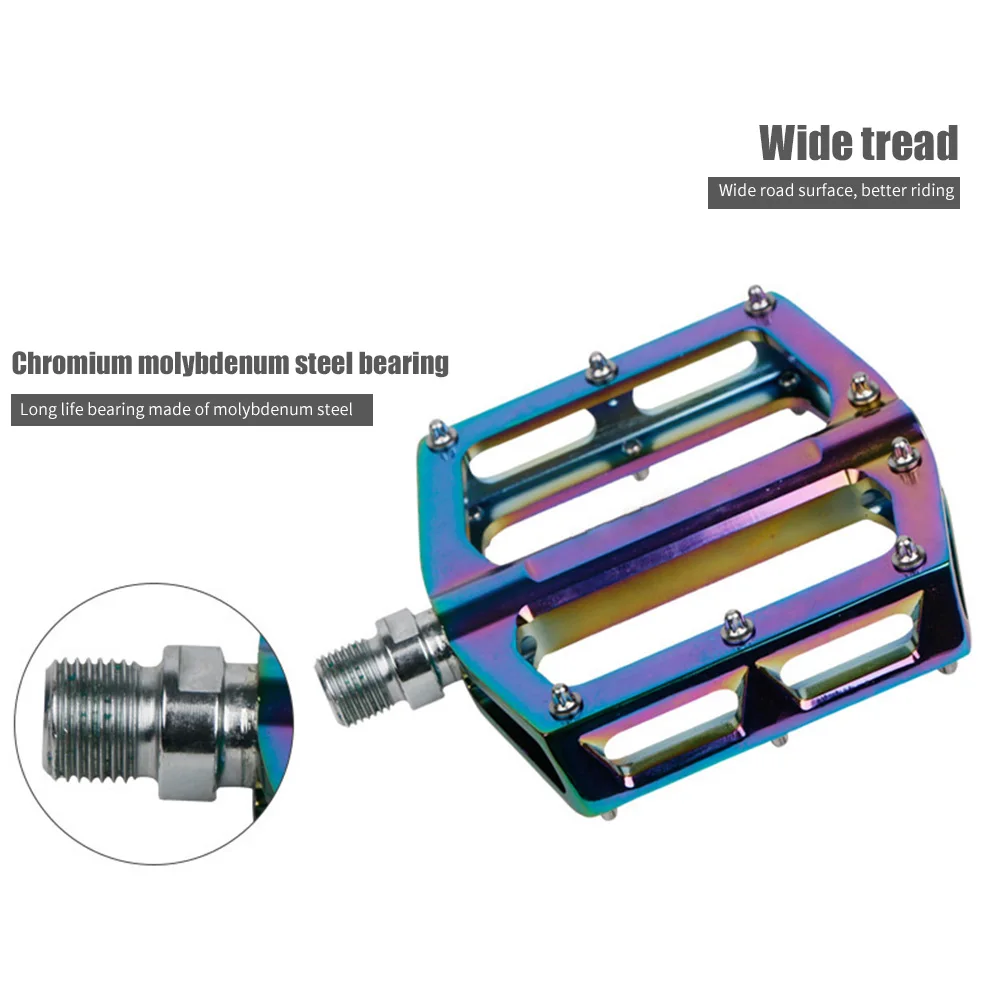 Paire De Pédales Plates VTT - Alliage Aluminium, Roulements Scellés, Anti-dérapantes (106x126 Mm)