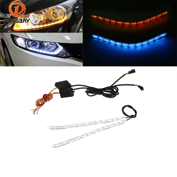 

POSSBAY LED Car Flexible DRL Daytime Running Light Turn Signal Light Luces Waterproof Dynamic Sequential Flowing Flasher Strip