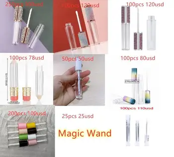 

Lip Gloss Tube Black Lip Balm Empty Lipstick Bottle Beauty Cosmetic Packing Container Tool Mini Sample Vials F3840