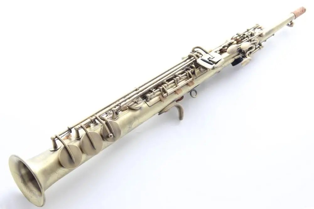 

French Soprano Saxophone R54 Bronze Sax Soprano Musical Instruments Professional R54 Antique Copper Simulation Included Case