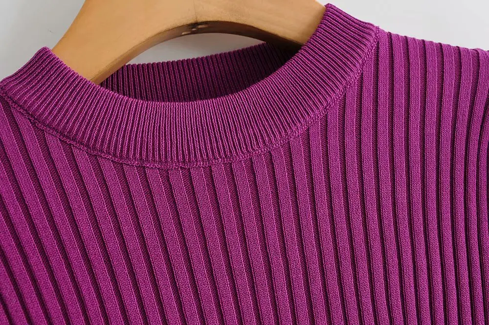 Черный фиолетовый тонкий вязаный свитер женский Три Золотые кнопки пуловер свитер осень женские джемперы