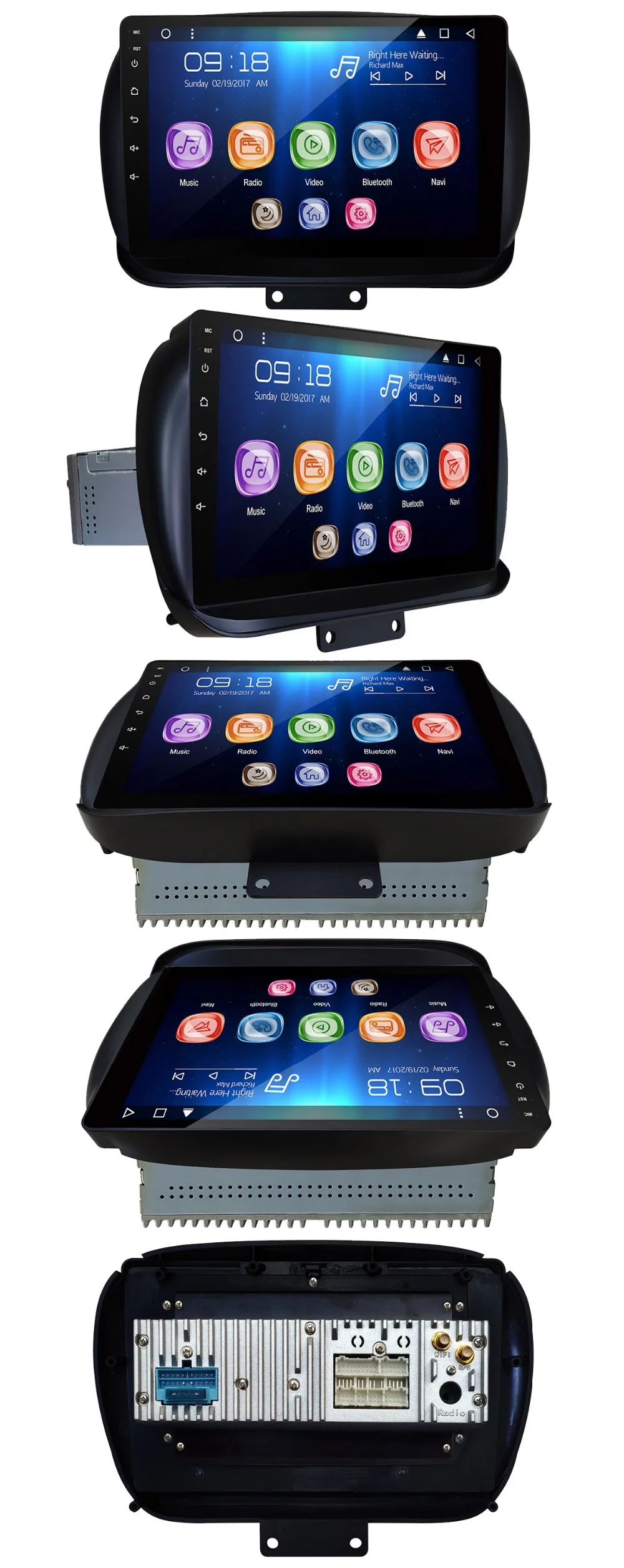 Top Allways 10.1" IPS Screen Android 9.0 Octa-core Ram 2GB Rom 32GB Car Multimedia for Fiat 500X / Tempra  2014-19 with 2.5D touch 0