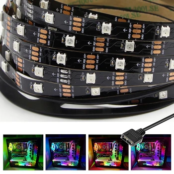 

1m 2m Addressable LED Strip Lights Magnetic LED Strip Kits with 5V 3pin RGB Header for Motherboard Control/PC Computer Case