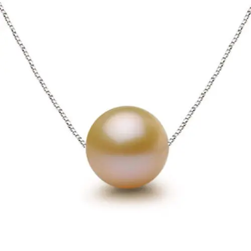 

HABITOO Natural 9-10mm Freshwater Pink Pearl Pendant Chain 925 Stering Silver Simple and Generous Daily Wedding Wear for Women