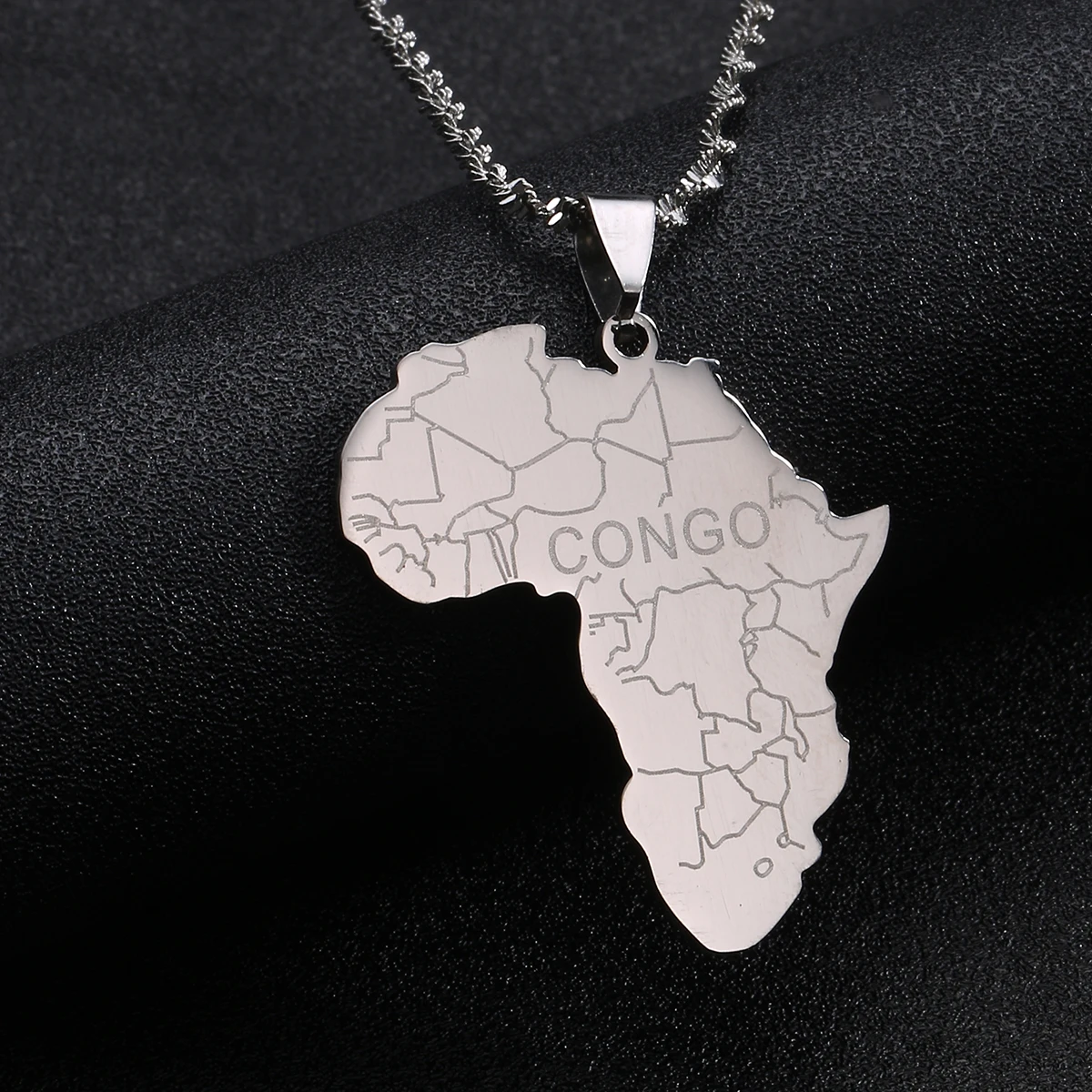 Нержавеющая сталь Африка Мода карта с Congo подвески ожерелья для женщин мужчин карты Африки Шарм ювелирные изделия