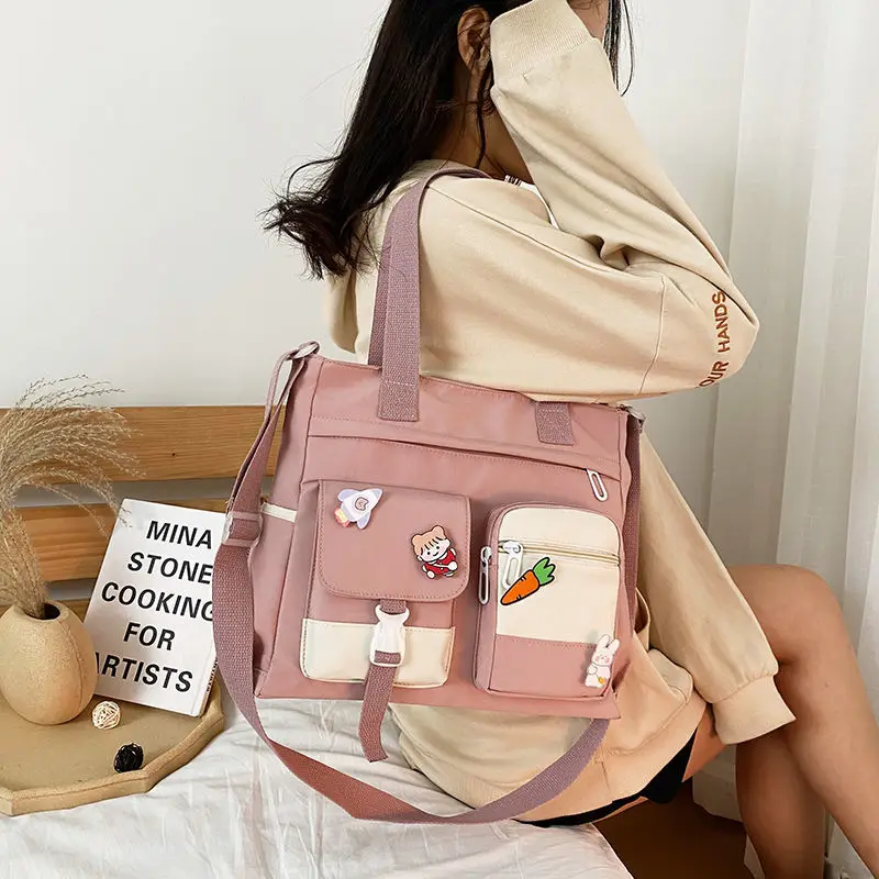 

Women Small Cute Backpack Female Student College Schoolbag Girl Badge Book Backpack Kawaii Ladies Fashion Shoulder Bags Satchels