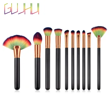 

10 PCS Blending Wooden Handle High End Make Up Cosmetic Makeup Brush Foundation Powder Eyeshadow Brush