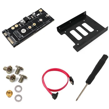 

M2 to SATA Adapter M.2 NGFF SATA SSD Raiser Expansion Card for 2230 2242 2260 2280mm M.2 Solid State Disk with 3.5" Bracket Tray