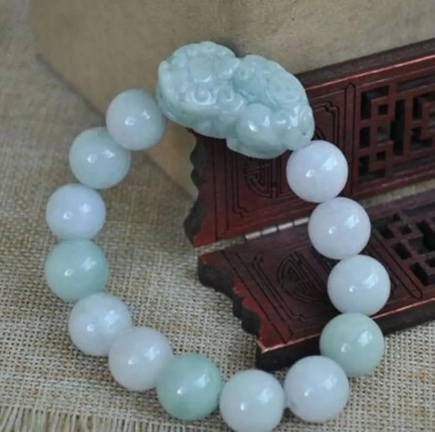 Jewelry Free Shipping Certified 100% Natural A Emerald Jade Pendant~Brave troops Bracelet pixiu | Украшения и аксессуары