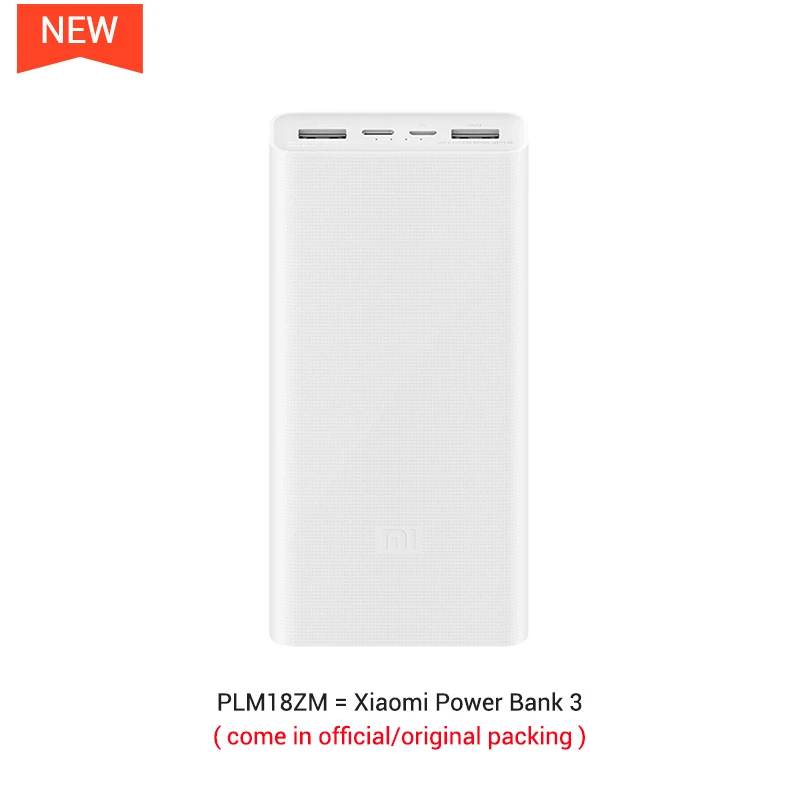 Xiaomi power Bank 3 PLM18ZM 20000 мАч 18 Вт Двусторонняя Быстрая зарядка тип-c микро Входное зарядное устройство для iPhone 11 Pro XR X для samsung - Цвет: Official Packing