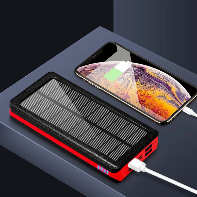 powerbank for phone 2021 80000mAh Solar Powerbank Phone Fast Charger Portable with LED Light 4 USB Ports External Battery for Xiaomi Iphone Samsung best portable phone charger