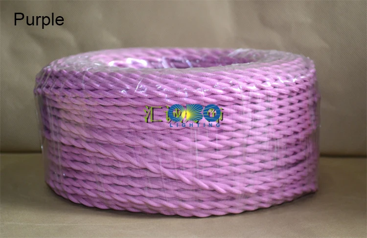 50m, cabo trançado de tecido, fio de cobre