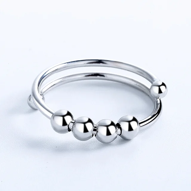 Rotate Anti Stress Ring Fidget Toys Adjustable Spiral Beads Rings Jewelry Toys for Women Men Antistress Rotate jewlery 2022 6