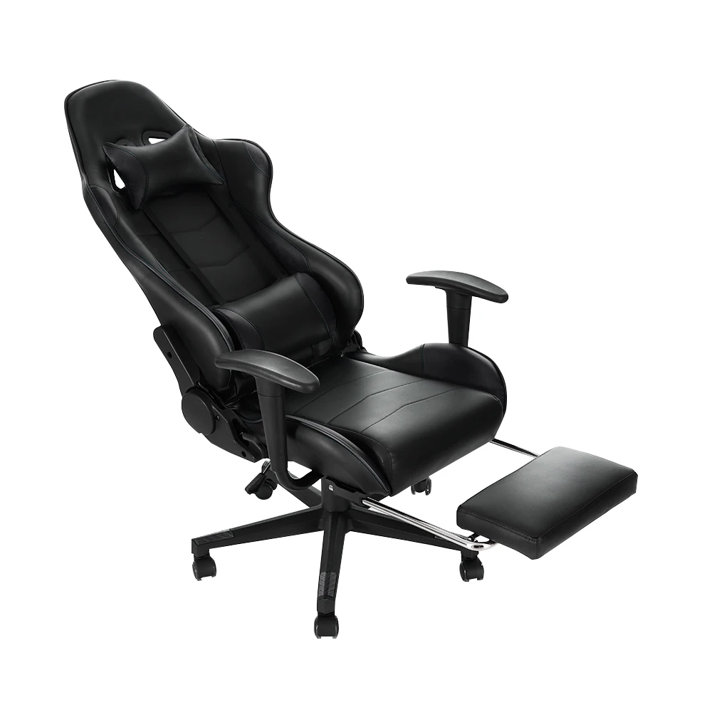 Gaming Sport Chair Swivel Gas Lift Lockable Reclining Chair with 5 Wheels Office Chair Adjustable Seat Height Pu Leather Seater