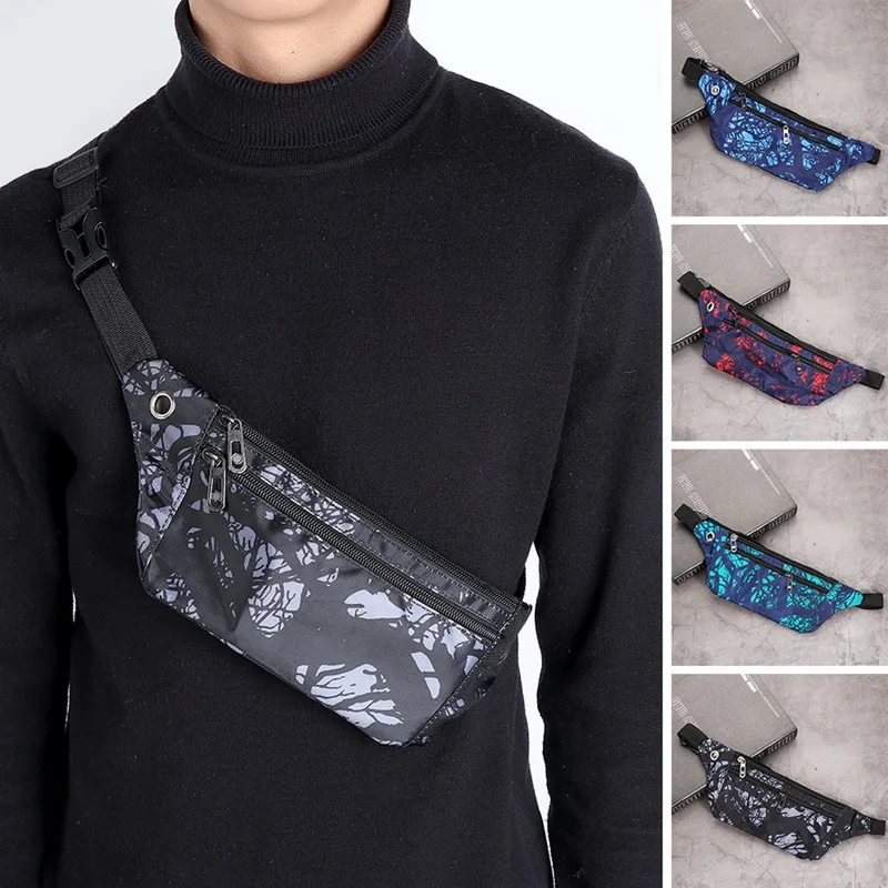 Mens Messenger Bag Sling Chest Bag Multifunctional Chest Bag Men's Fashion Trend Oxford Cloth Shoulder Bag Korean Style Casual Waterproof