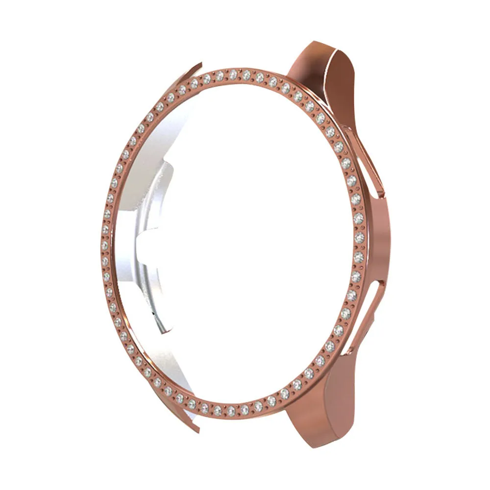 Модный алмазный пластиковый чехол для samsung Galaxy Watch 46 мм/42 мм/активная Защитная крышка бампер ПК твердая рамка аксессуары - Цвет: Rose gold