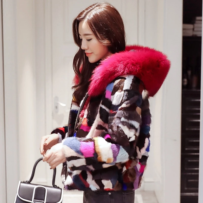 

Real Mink Korean Winter Coat Clothes 2020 Fox Fur Collar Jacket Women Abrigo Mujer DP7225Y07 YY225