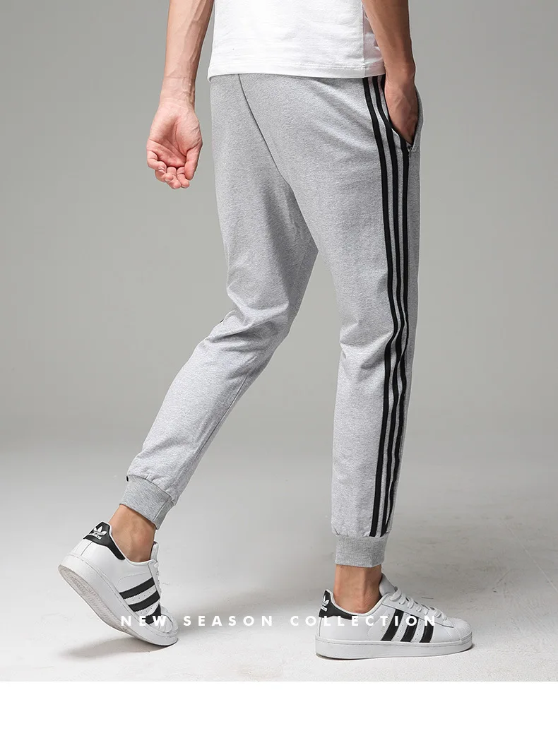 COUPLE'S Drawstring Брюки tou shu ноги Slim Fit Чистый хлопок износостойкие повседневные спортивные брюки