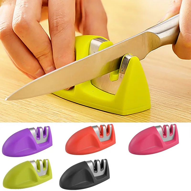 Двухступенчатая точилка для кухонных ножей Алмазный и керамический точильный камень для дома точилка для ножей кухонные инструменты 1 шт