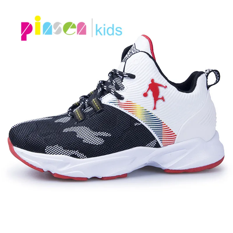 PINSEN/ г. Зимняя обувь Нескользящие Детские кроссовки обувь для баскетбола на толстой подошве для мальчиков детская спортивная обувь для улицы спортивные кроссовки для мальчиков