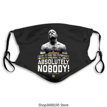

Phiking Conor McGregor mask MMQA Featherweight Apologize to Nobody Men maskss Boy mask Big Size Round Neck Black-in masks pm2.5