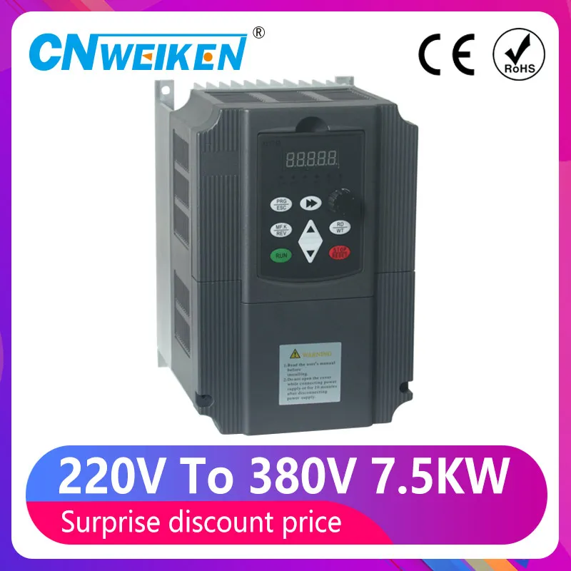 VFD Inverter 7.5KW Frequency Converter 1 Phase AC 220V Input 3 0-380V Output 0Hz-400Hz Variable | Обустройство дома