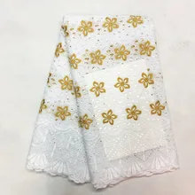 Швейцарское золото кружево нигерийское кружево ткань tissu африкен ришелье \ coton сухой кружева высокого качества для свадьбы в африканском стиле dress5yard