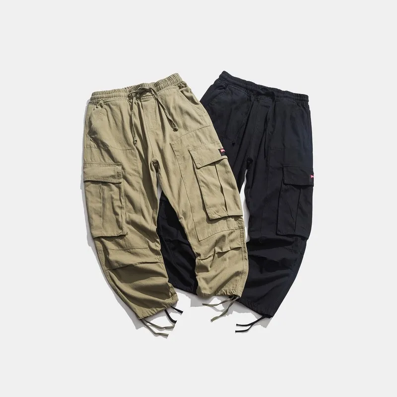 

Northern Boundary Men'S Wear 2019/Autumn Clothing Drawstring Multi-pockets Workwear Pants Men's Loose-Fit Beam Leg Harem Pants C