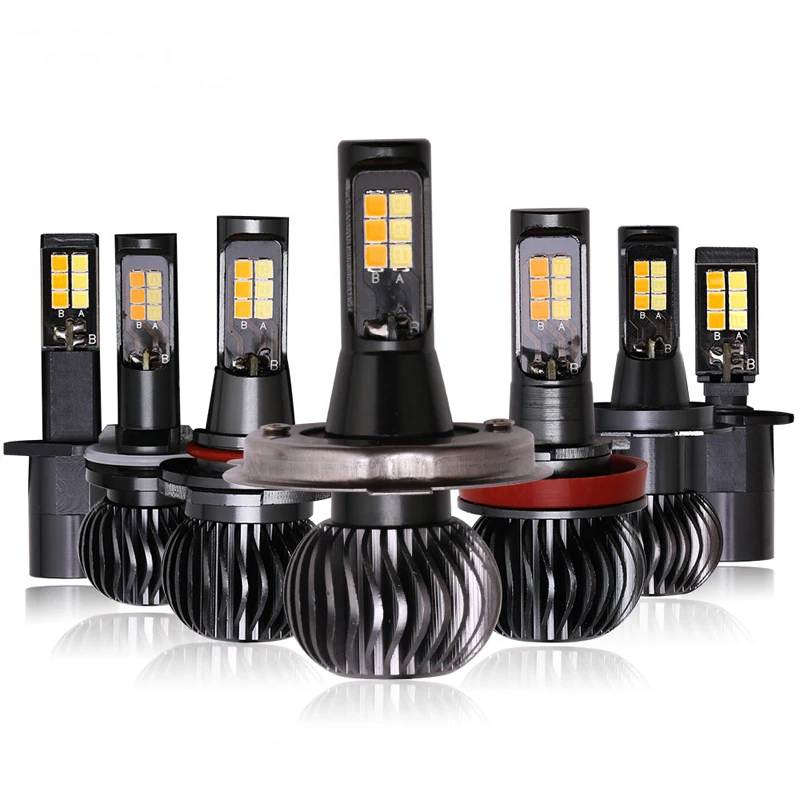 

2019 hot sale 40W high power 6000K/3000K two-color yellow two-color H7 fog light car headlights